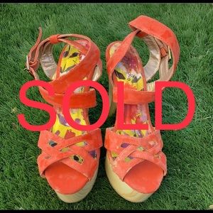 Quipid Orange Sandal Heel